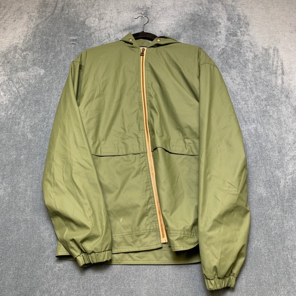 Weatherproof Other - Weatherproof Vintage Hooded Rain Jacket Mens Medium Green Lined Full Zip Winter